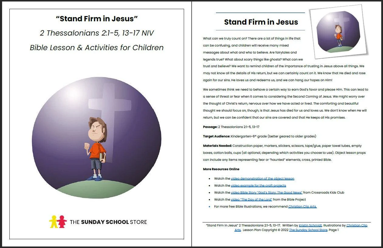 Stand Firm in Jesus (2 Thessalonians 2) Printable Bible Lesson & Sunday School Activities - Image 2