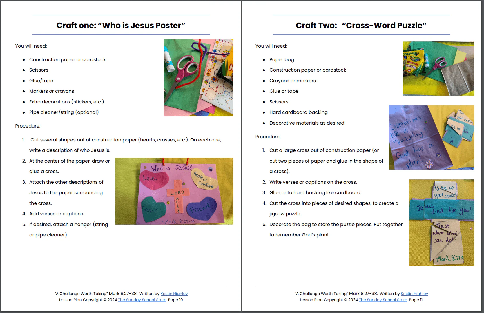 Take Up Your Cross and Follow Me (Mark 8:27-38) Printable Bible Lesson & Sunday School Activities PDF - Image 3