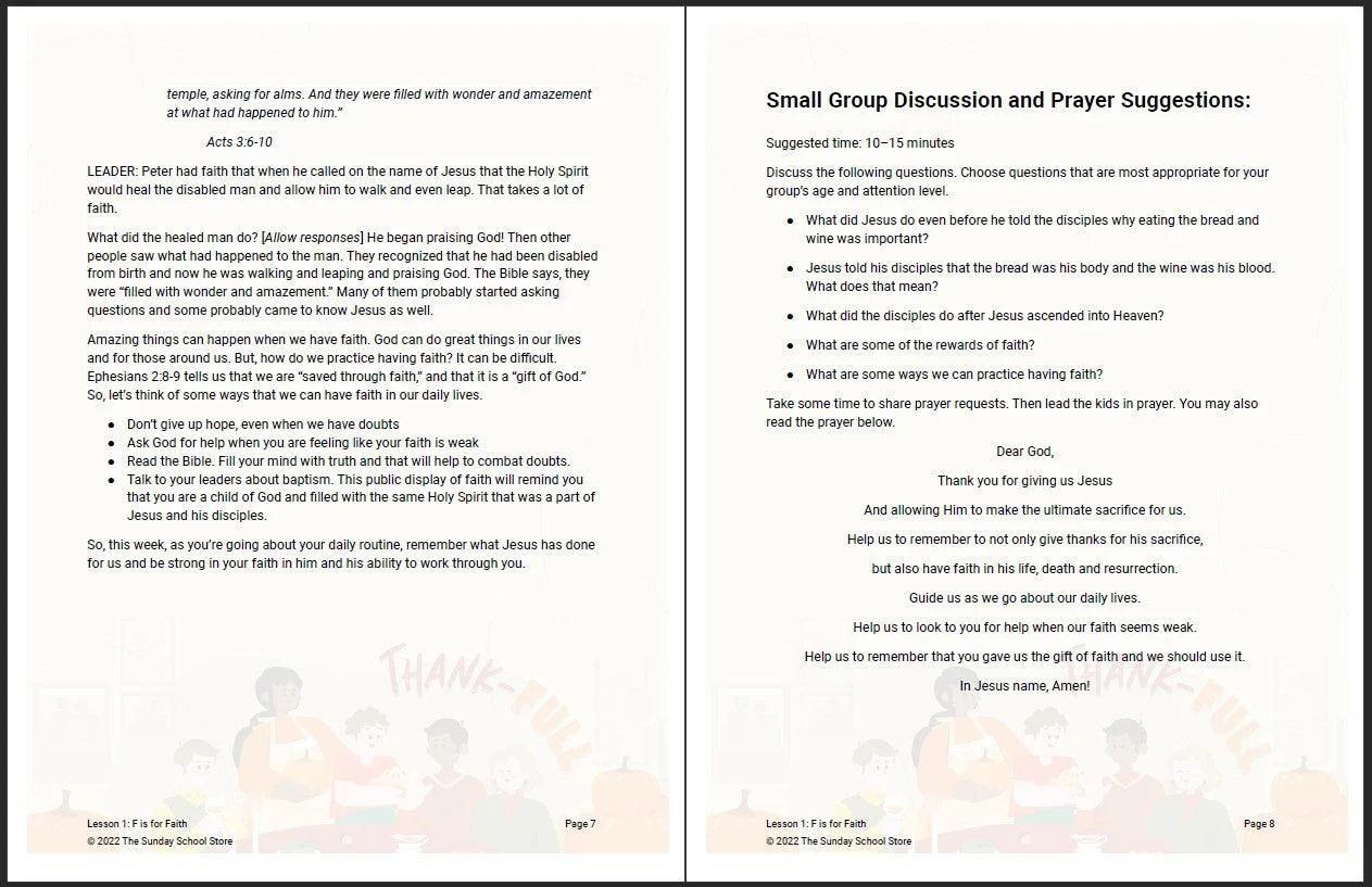 ThankFULL 4-Lesson Thanksgiving Curriculum for Children's Ministry - Image 6