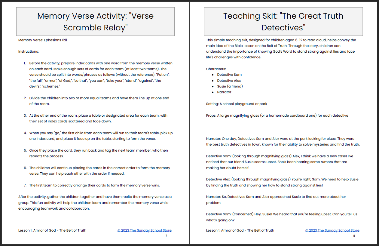 The Armor of God: 6-Lesson Sunday School Curriculum - Image 7