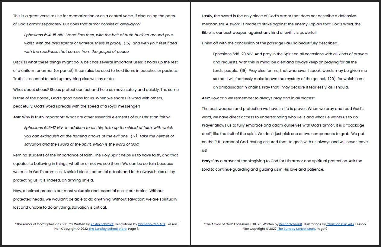 The Armor of God (Ephesians 6:10-20) Printable Bible Lesson & Sunday School Activities - Image 6