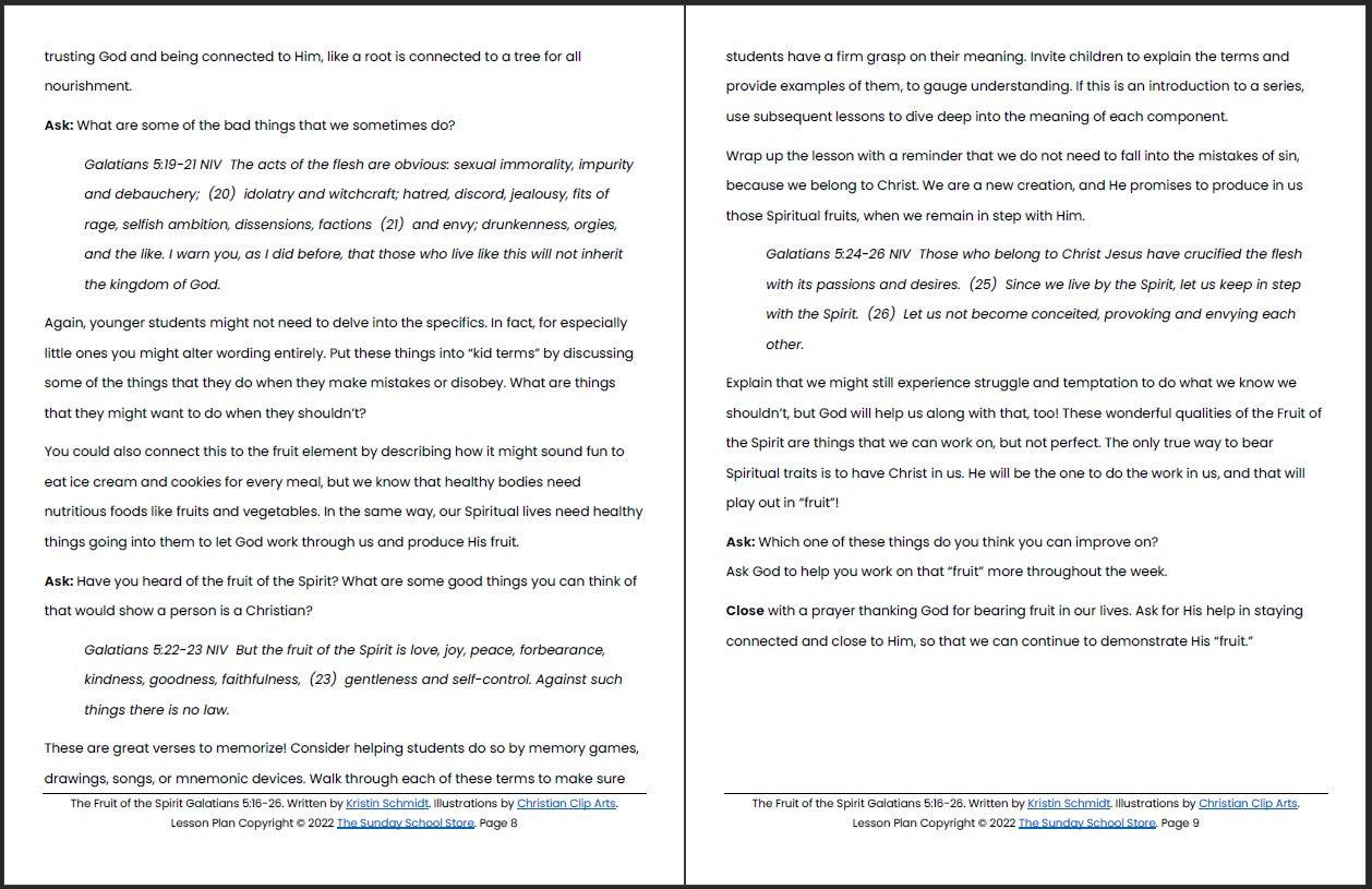The Fruit of the Spirit (Galatians 5:16-26) Printable Bible Lesson & Sunday School Activities - Image 6