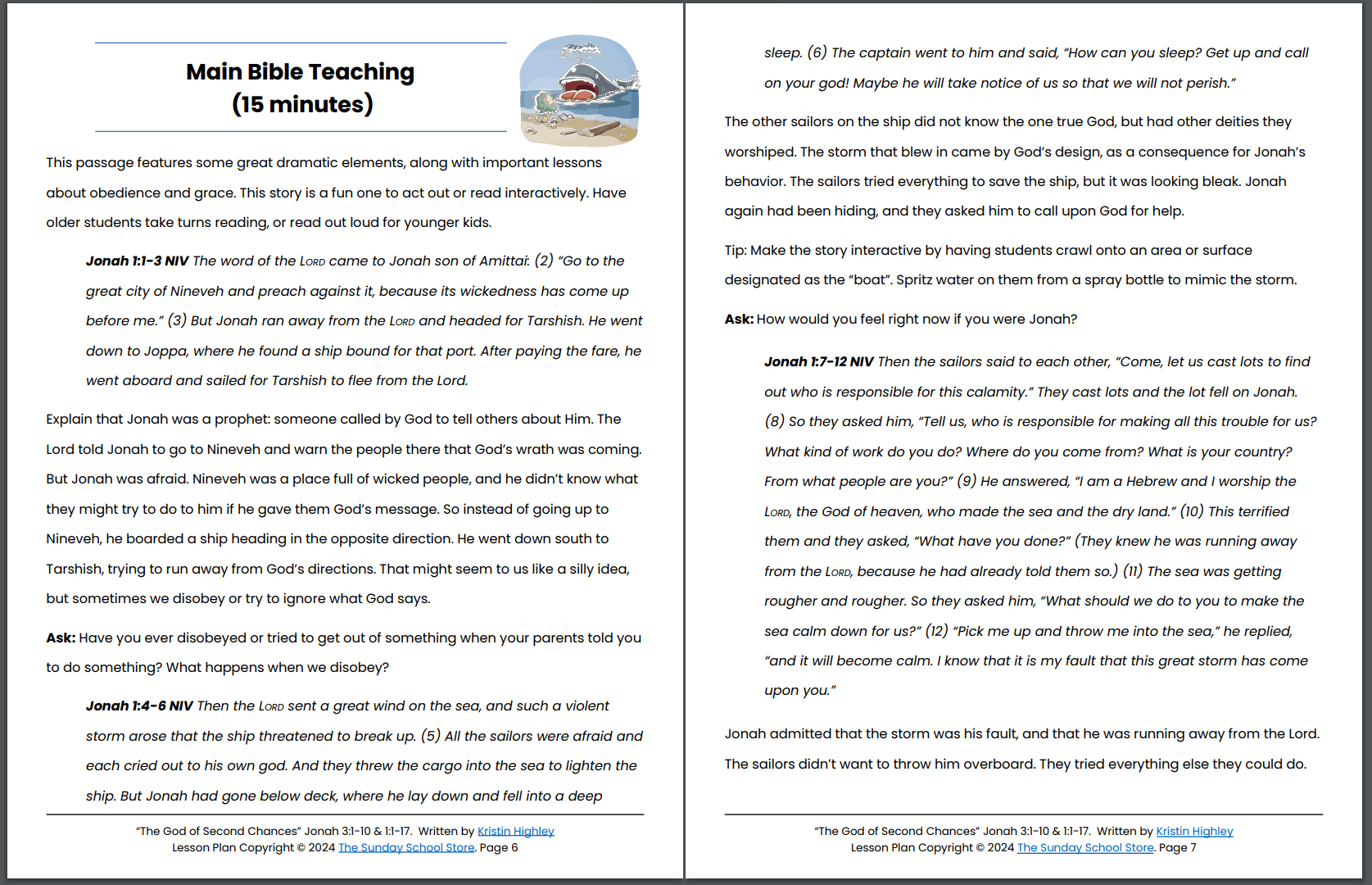 The God of Second Chances (Jonah 3:1-10) Printable Bible Lesson & Sunday School Activities - Image 7