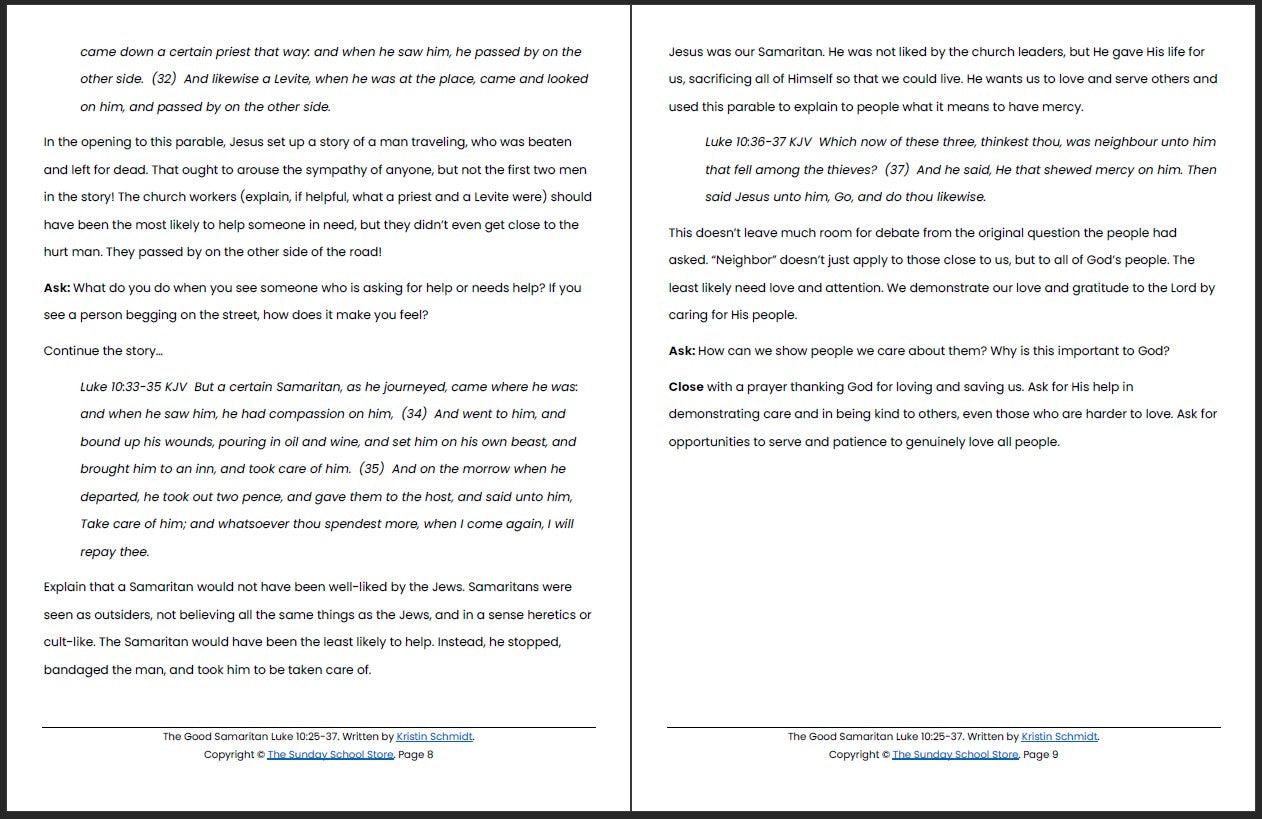 The Good Samaritan (Luke 10:25-37) Printable Bible Lesson & Sunday School Activities - Image 6