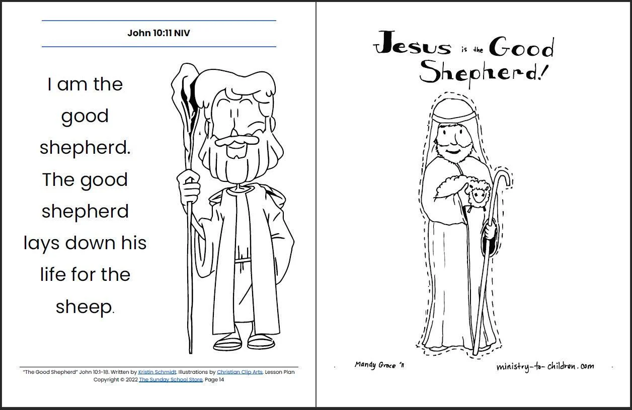 Jesus is the Good Shepherd (John 10:1-18; Psalm 23) Printable Bible Lesson & Sunday School Activities - Image 9