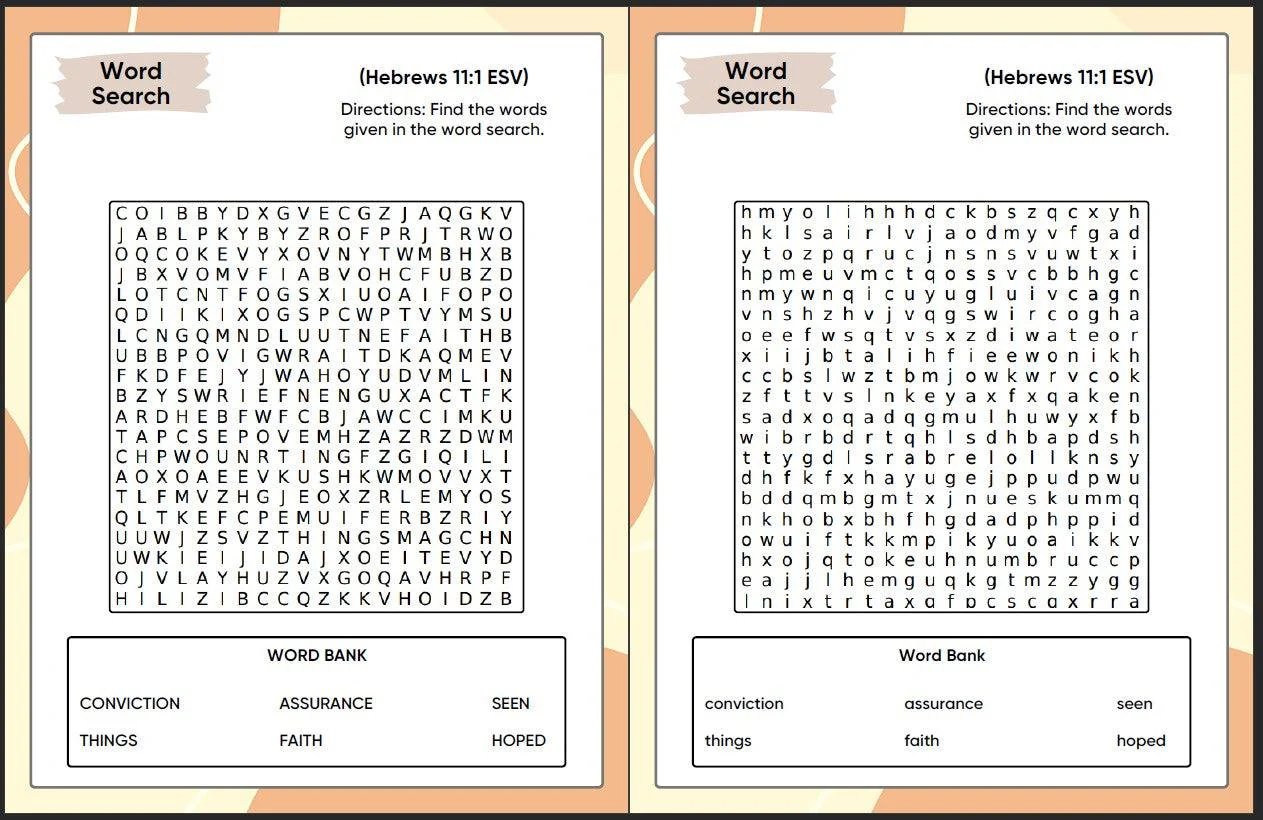The Hall of Faith (Hebrews 11:1-12:3) Printable Bible Lesson & Sunday School Activities - Image 11