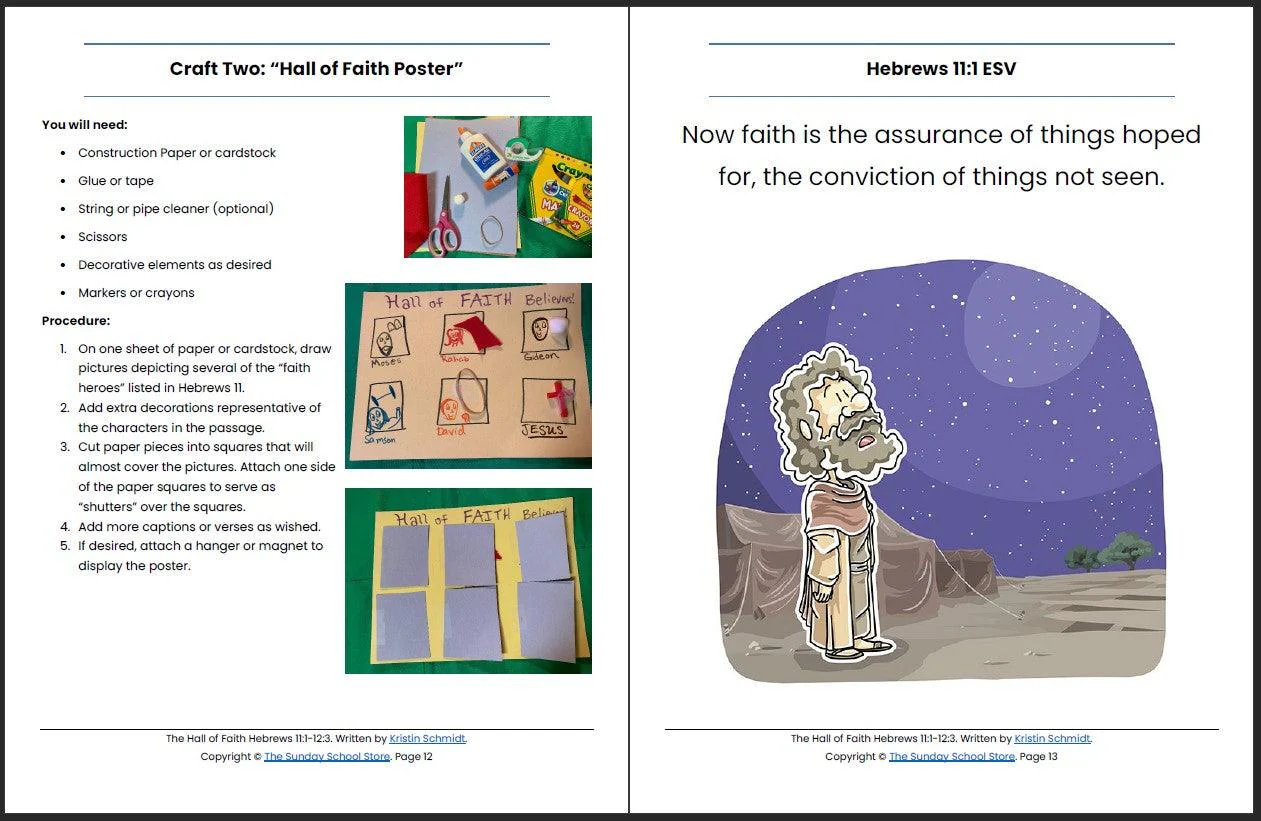 The Hall of Faith (Hebrews 11:1-12:3) Printable Bible Lesson & Sunday School Activities - Image 8