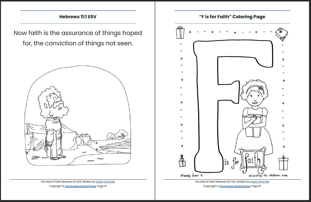 The Hall of Faith (Hebrews 11:1-12:3) Printable Bible Lesson & Sunday School Activities - Image 9