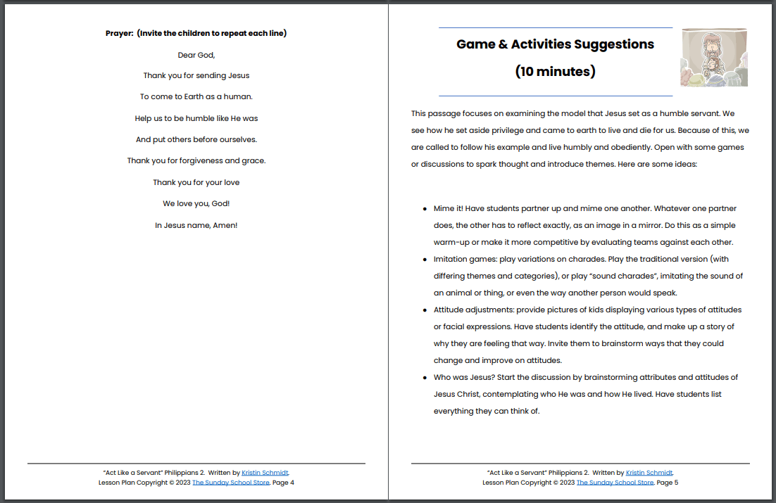 The Humility of Jesus (Philippians 2: 1-11) Printable Bible Lesson & Sunday School Activities - Image 4