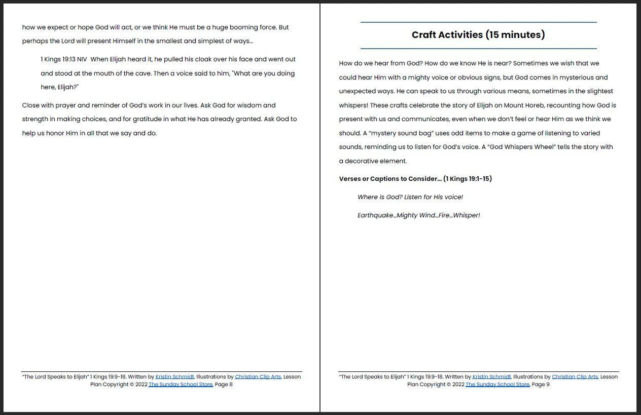 The Lord Speaks to Elijah (1 Kings 19:9-18) Printable Bible Lesson & Sunday School Activities - Image 6