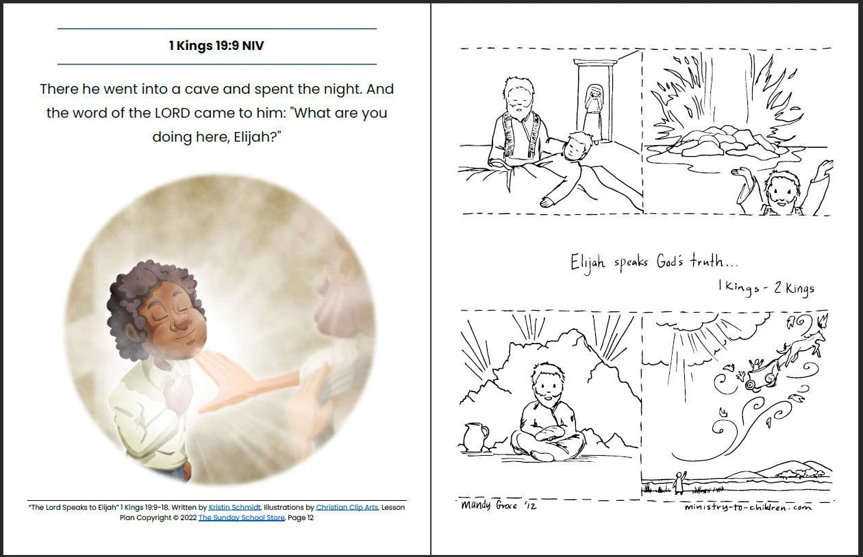 The Lord Speaks to Elijah (1 Kings 19:9-18) Printable Bible Lesson & Sunday School Activities - Image 8