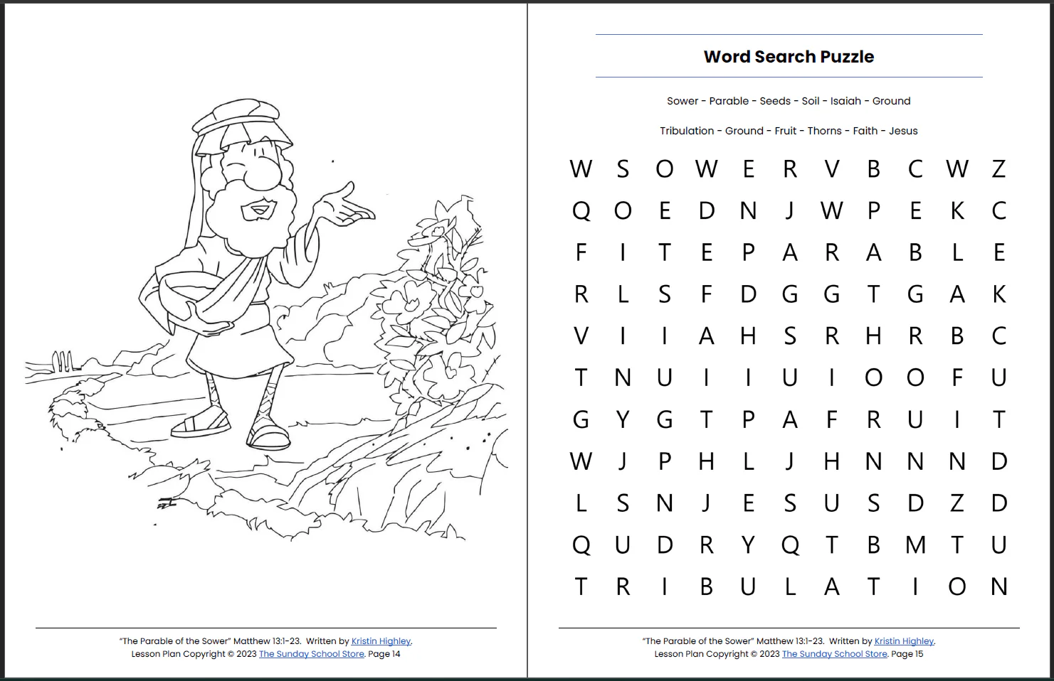 The Parable of the Sower (Matthew 13:1-13) Printable Bible Lesson & Sunday School Activities - Image 4