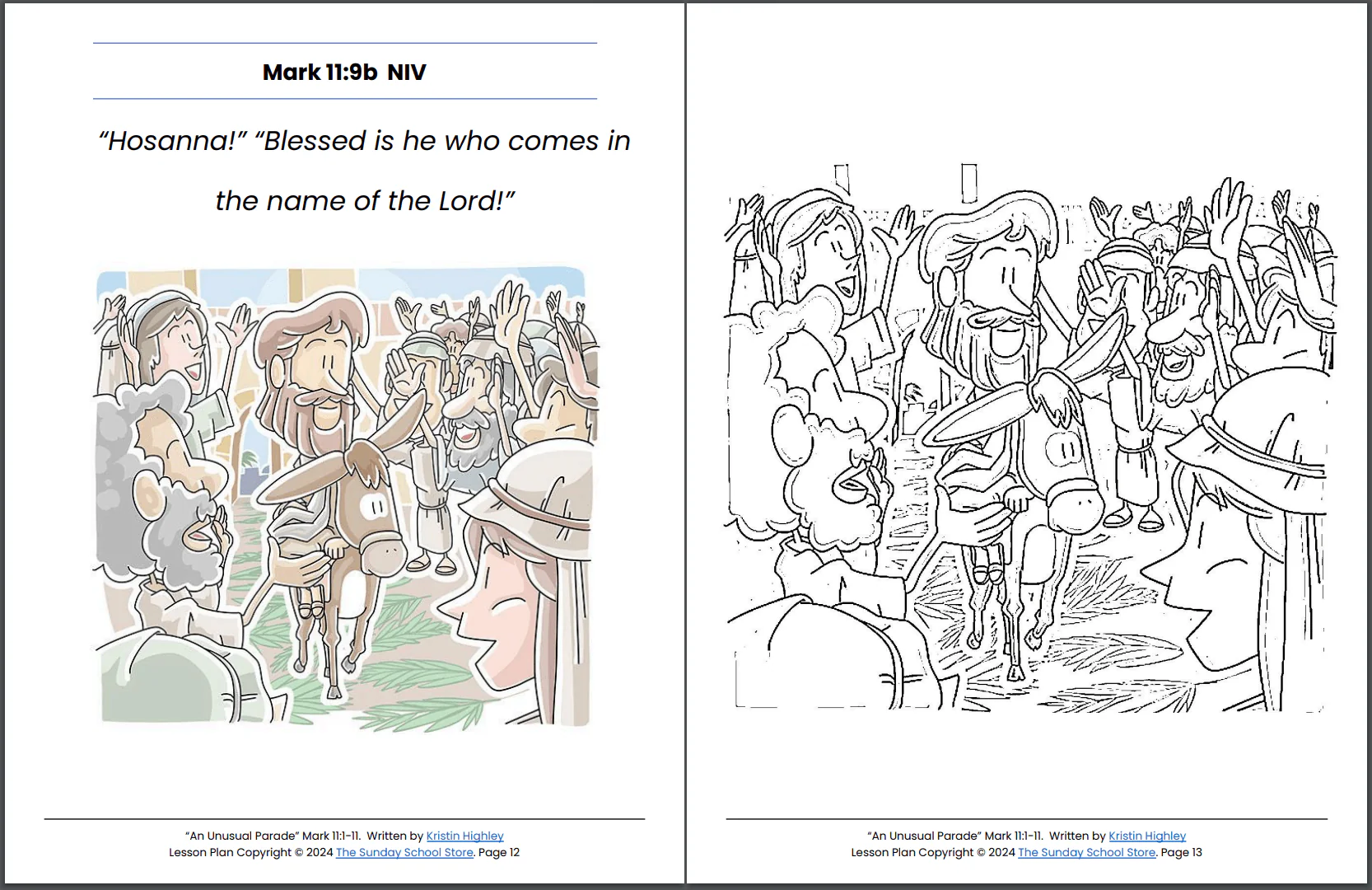 Triumphal Entry of Palm Sunday (Mark 11:1-11) Printable Bible Lesson & Sunday School Activities PDF - Image 3