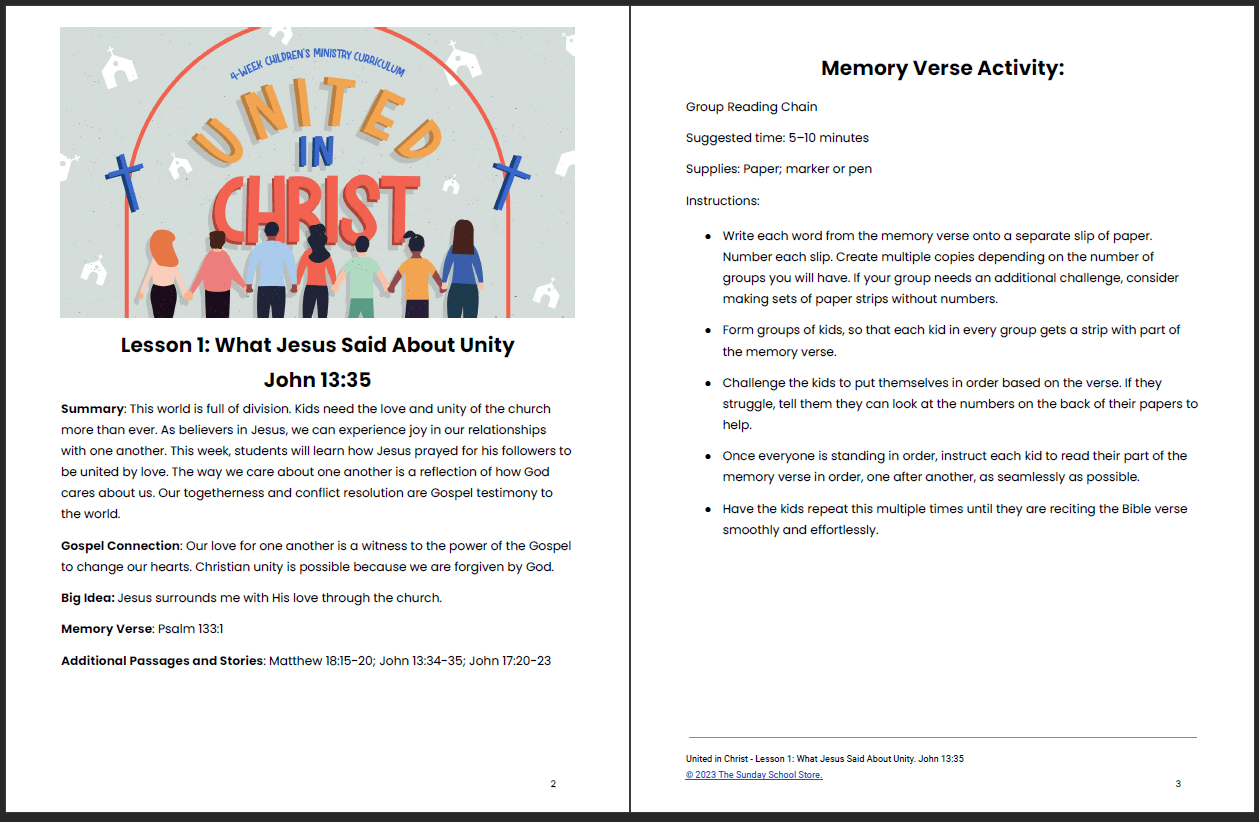 United in Christ: 4-Week Children's Ministry Curriculum - Image 5