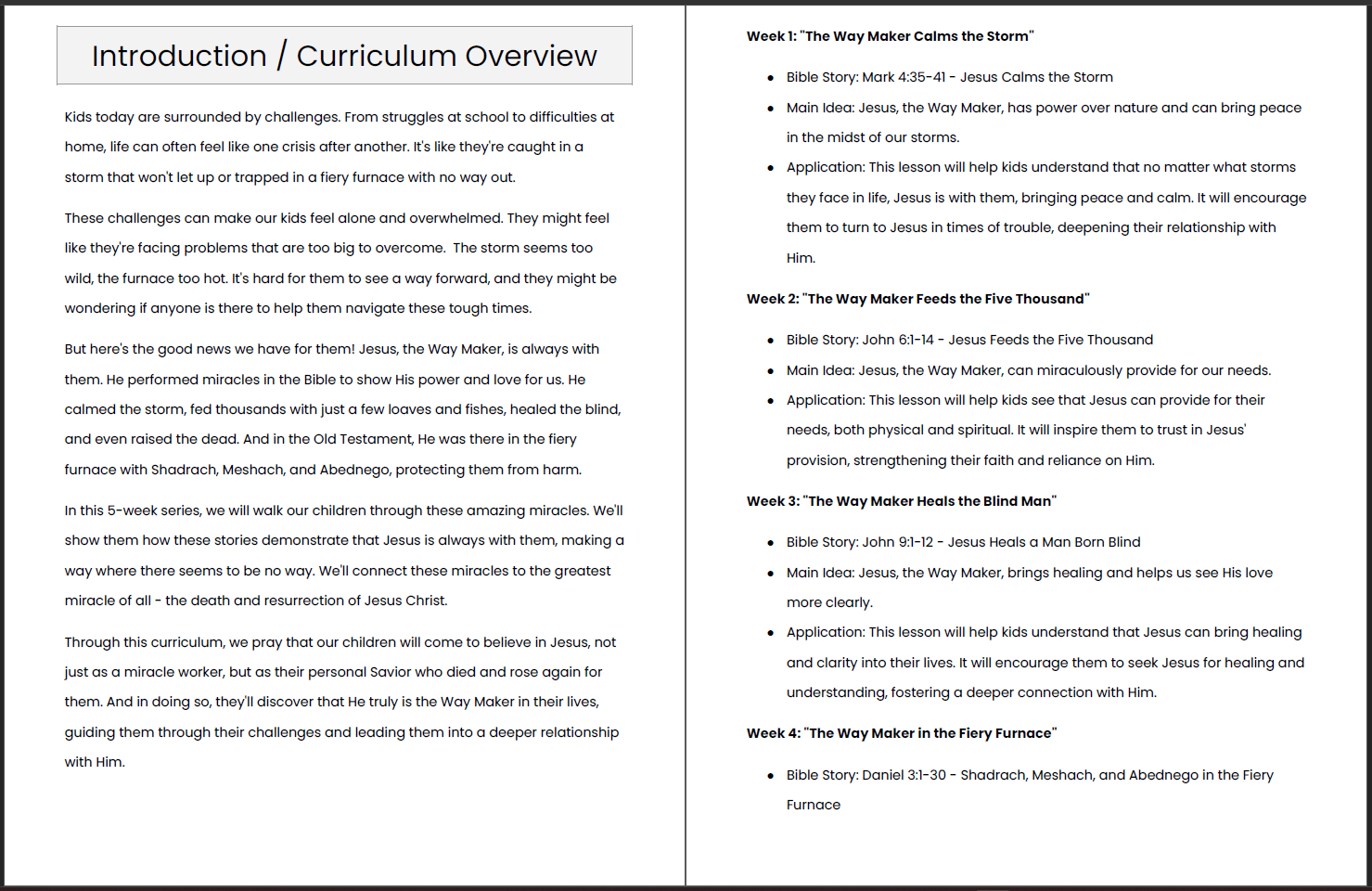 Walking with the Way Maker: 5-Lesson Sunday School Curriculum for Kids Ministry - Image 3