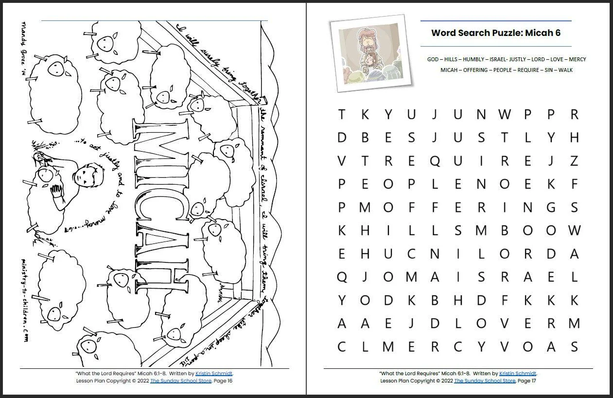 What the LORD Requires (Micah 6:1-8) Printable Bible Lesson & Sunday School Activities - Image 10