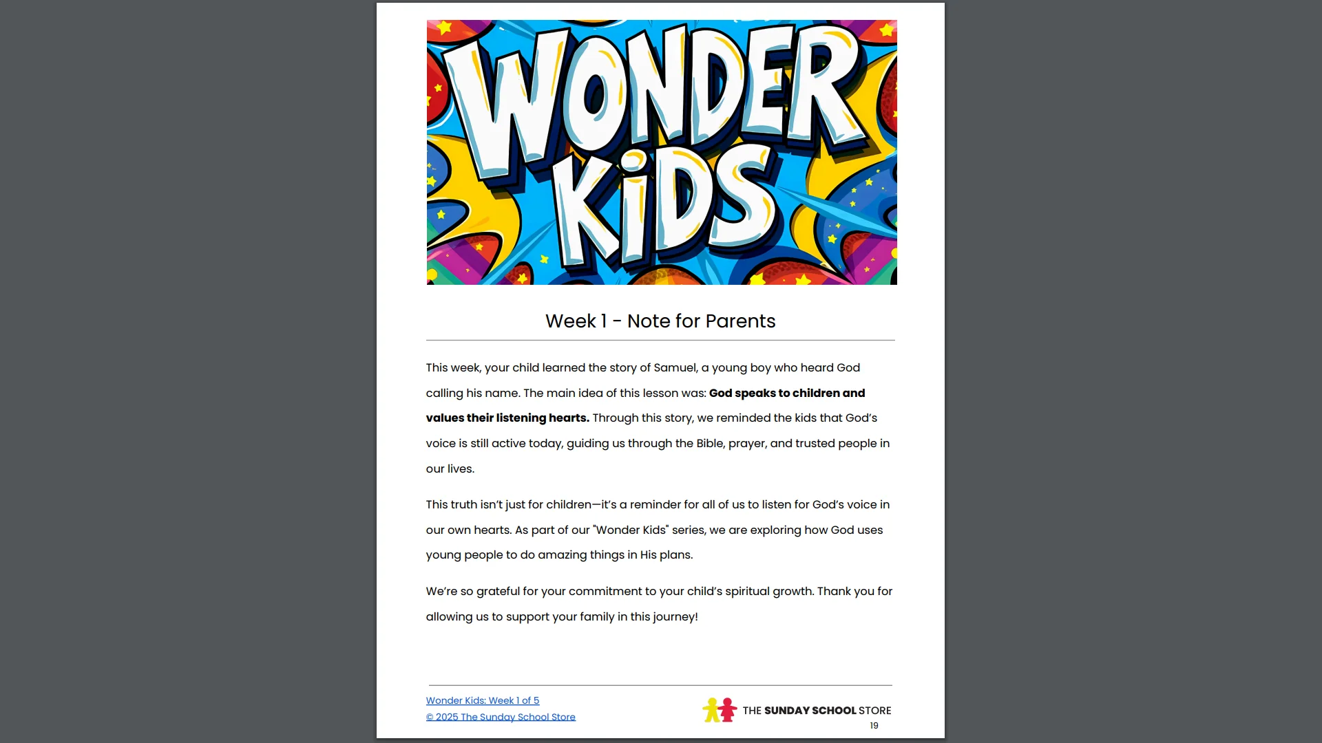 Wonder Kids: 5-Week Children's Ministry Curriculum (ages 6-12) - Image 9